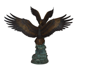 Opposing Eagles Bronze Statue - Size: 90"L x 69"W x 90"H.