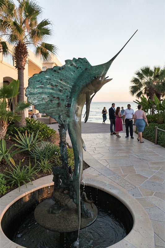 Lifesize Bronze Sailfish Bronze Statue Capturing Ocean Majesty 55" x 43" x 78"H