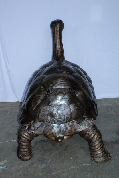 Giant Bronze Tortoise Statue with Detailed Textured Shell 66" x 41" x 59"H
