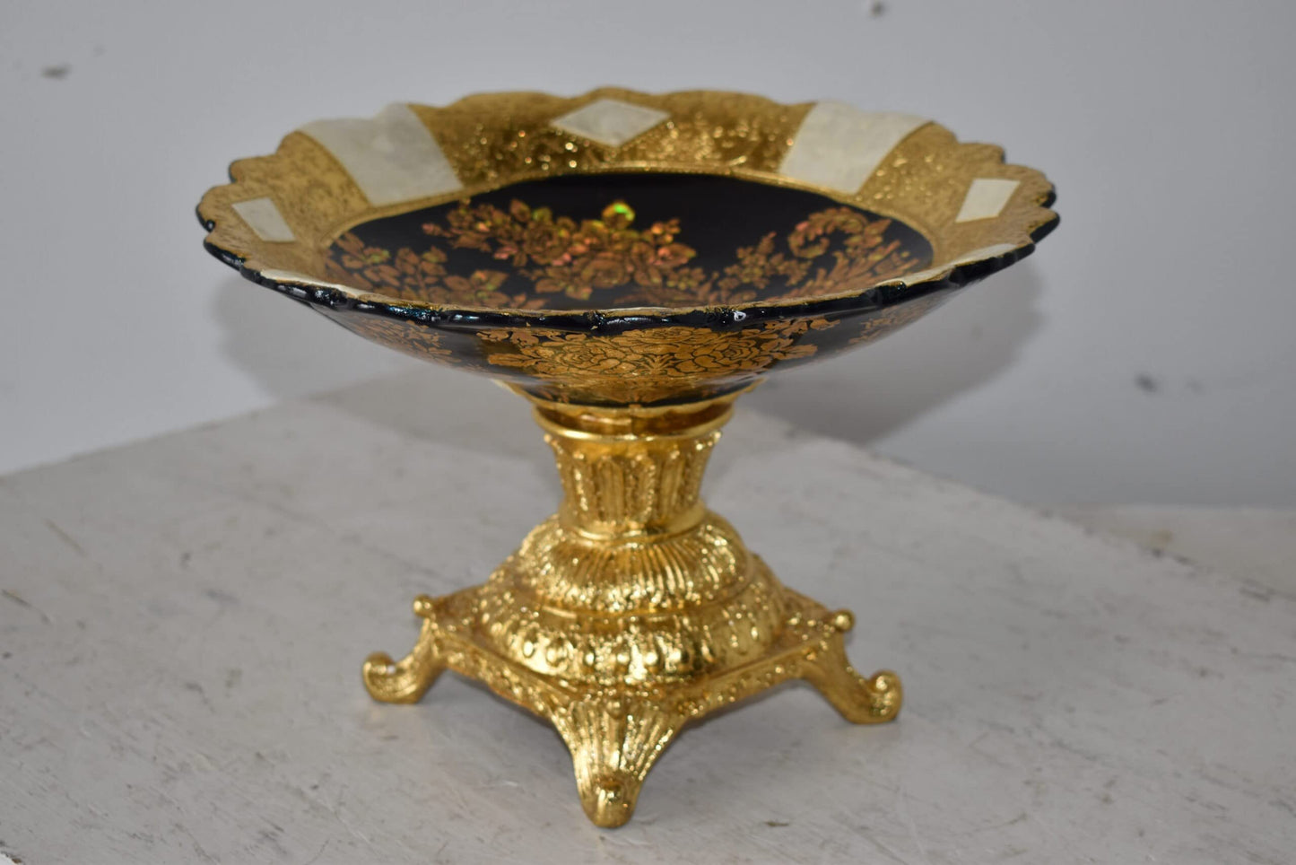 Open and Unique Kylix Decoration Resin Vase   Size: 12" x 12" x 7"H