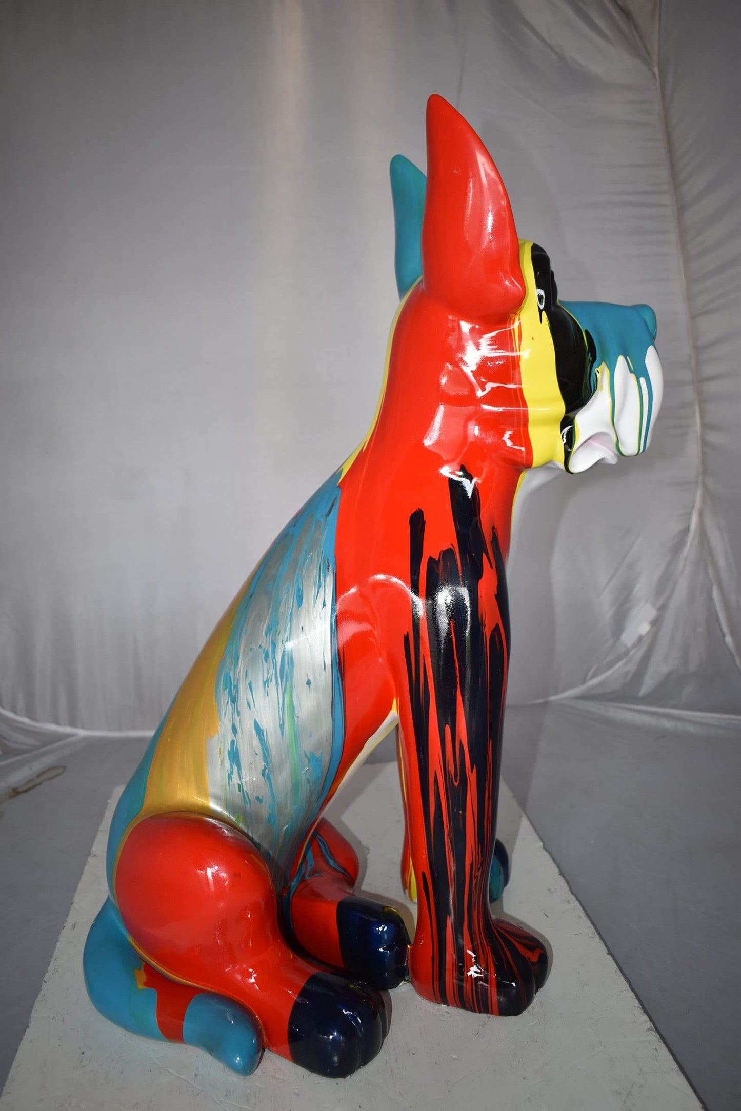 Modern Art of a Graffiti Great Dane Dog Made of Resin Size: 20" x 11" x 28"H