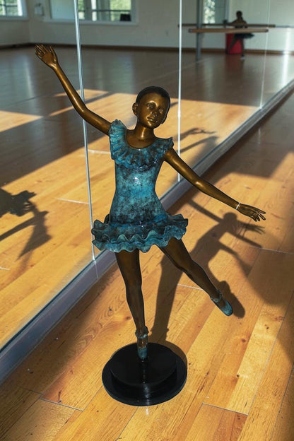 Ballerina Bronze Statue Bronze Statue -  Size: 34"L x 15"W x 46"H.