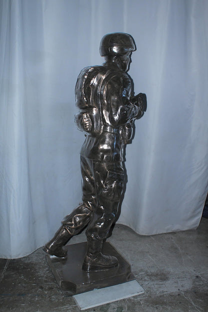 Life Size Aluminum Soldier Statue Military Sculpture 28"x28"x73"H