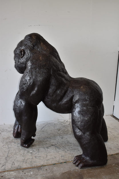 Giant King Kong Gorilla Looking Around Bronze Statue Size: 58" x 38" x 60"H
