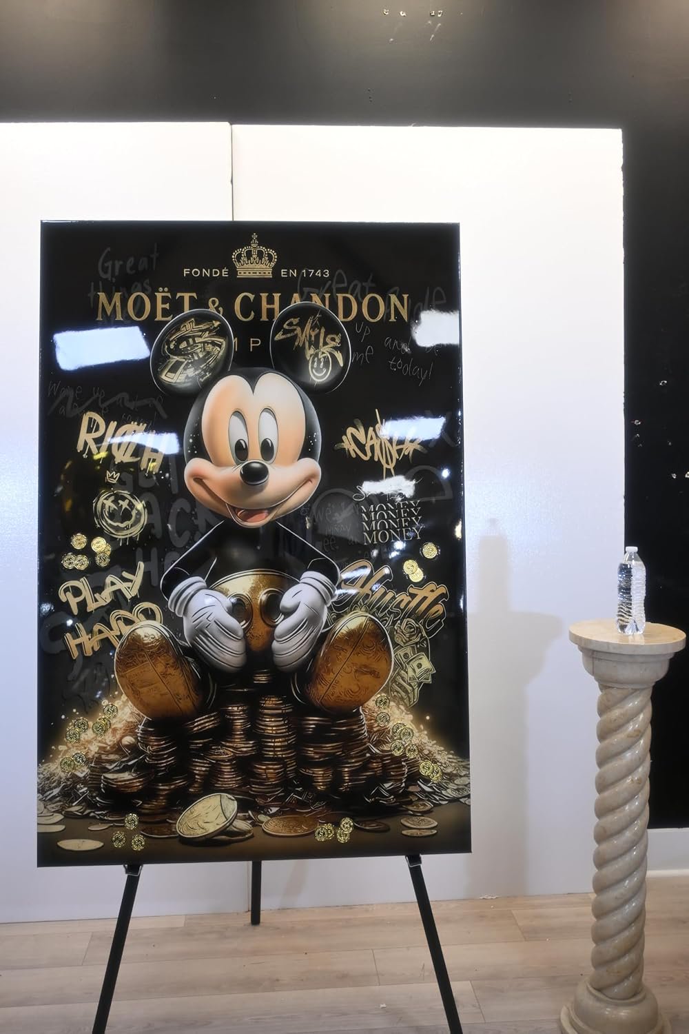 Wealthy Mouse Gold Coins Pop Art Resin Canvas 40"x60"