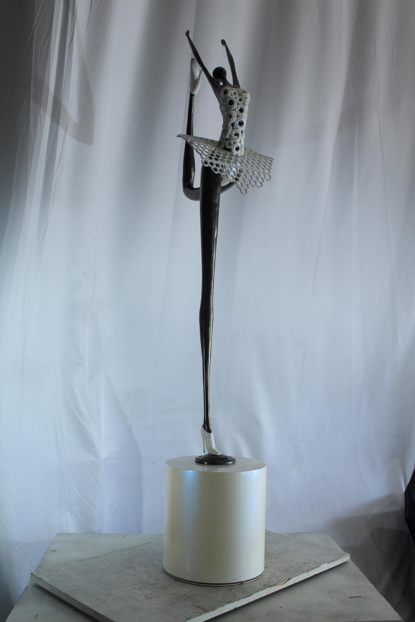 NIFAO Bronze Sculpture Tutu by Liliana Mendez Large Art Statue 24"x14"x72"H