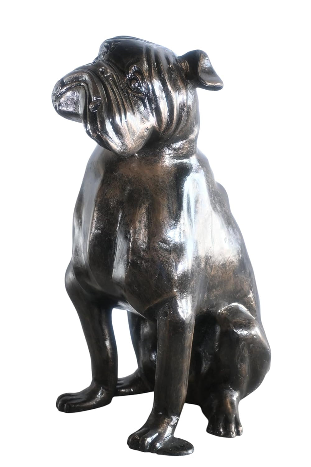 Bold Life Size English Bulldog Aluminum Garden Sculpture 22"x15"x29"H