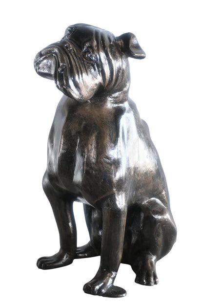 Bold Life Size English Bulldog Aluminum Garden Sculpture 22"x15"x29"H