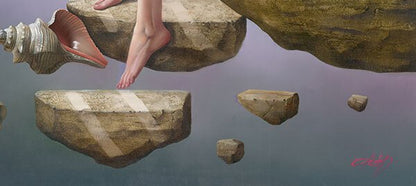 La Dama Del Mar, Nude Art, limited edition giclee by Nelson Calderon, 38x30