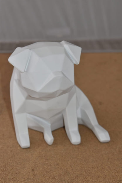 White Textiled Puppy Resin Statue Size: 9" x 6" x 7"H