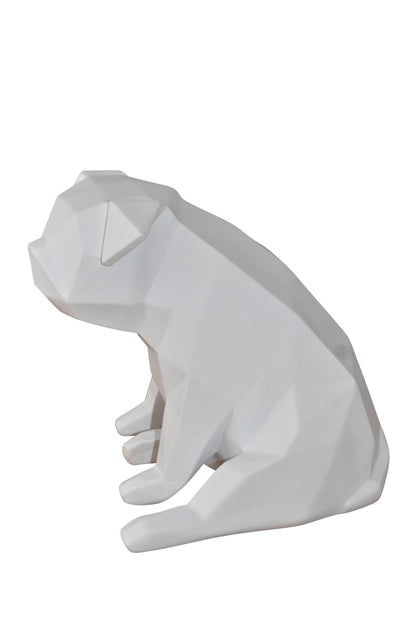 White Textiled Puppy Resin Statue Size: 9" x 6" x 7"H
