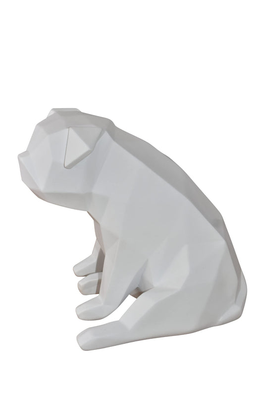 White Textiled Puppy Resin Statue Size: 9" x 6" x 7"H
