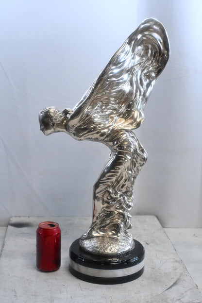 Spirit of Ecstasy Silver Bronze Sculpture Rolls Royce 10"x15"x24"H