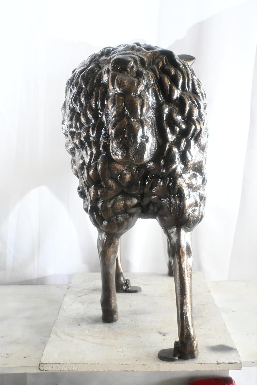 Aluminum Standing Sheep Sculpture Dark Bronze Patina Art 46"x17"x34"H