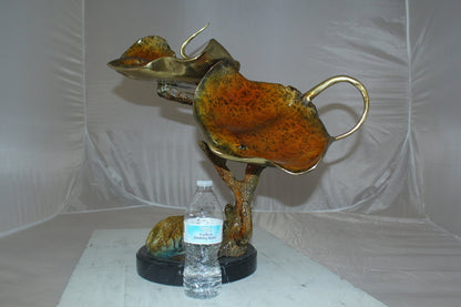 Double Manta Ray Bronze Statue -  Size: 14"L x 24"W x 21"H.
