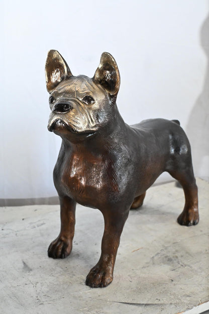 French Bulldog Bronze Statue Dog Figurine Sculpture 9"x20"x18"H
