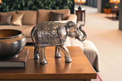 Aluminum Elephant Statue with Antique Design In Bronze Finish 28" x 13" x 19"H