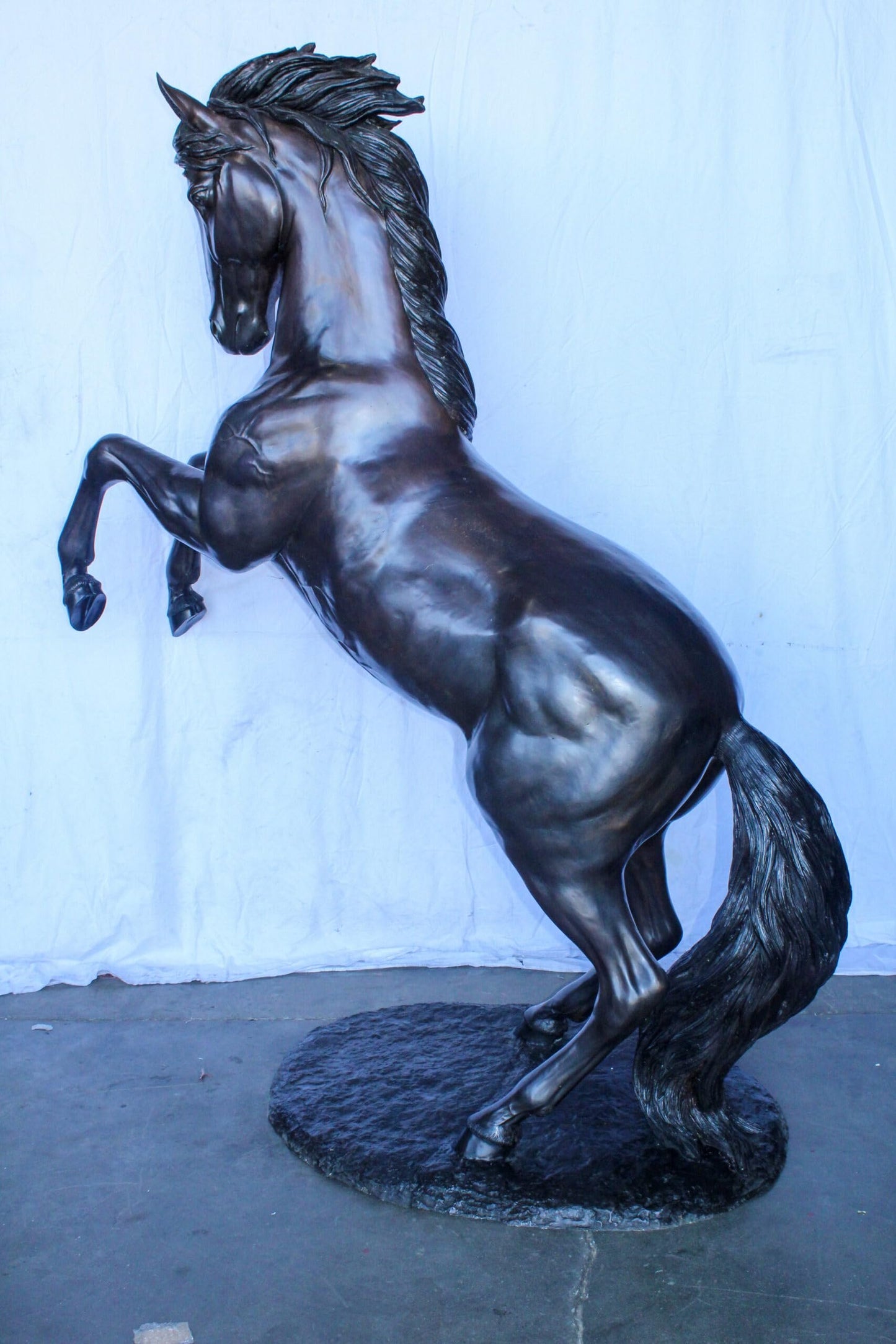 Quarter Horse Rearing, Life Size Bronze Statue, Equestrian Art 72" x 34" x 83"H