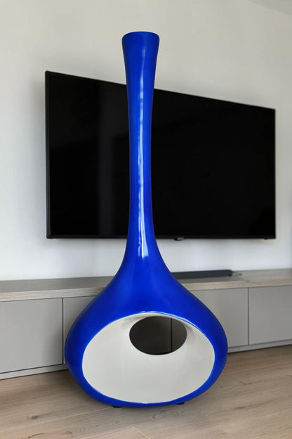 Modern Tall Blue and White Vase Made of Resin Size: 37" x 14" x 19"H