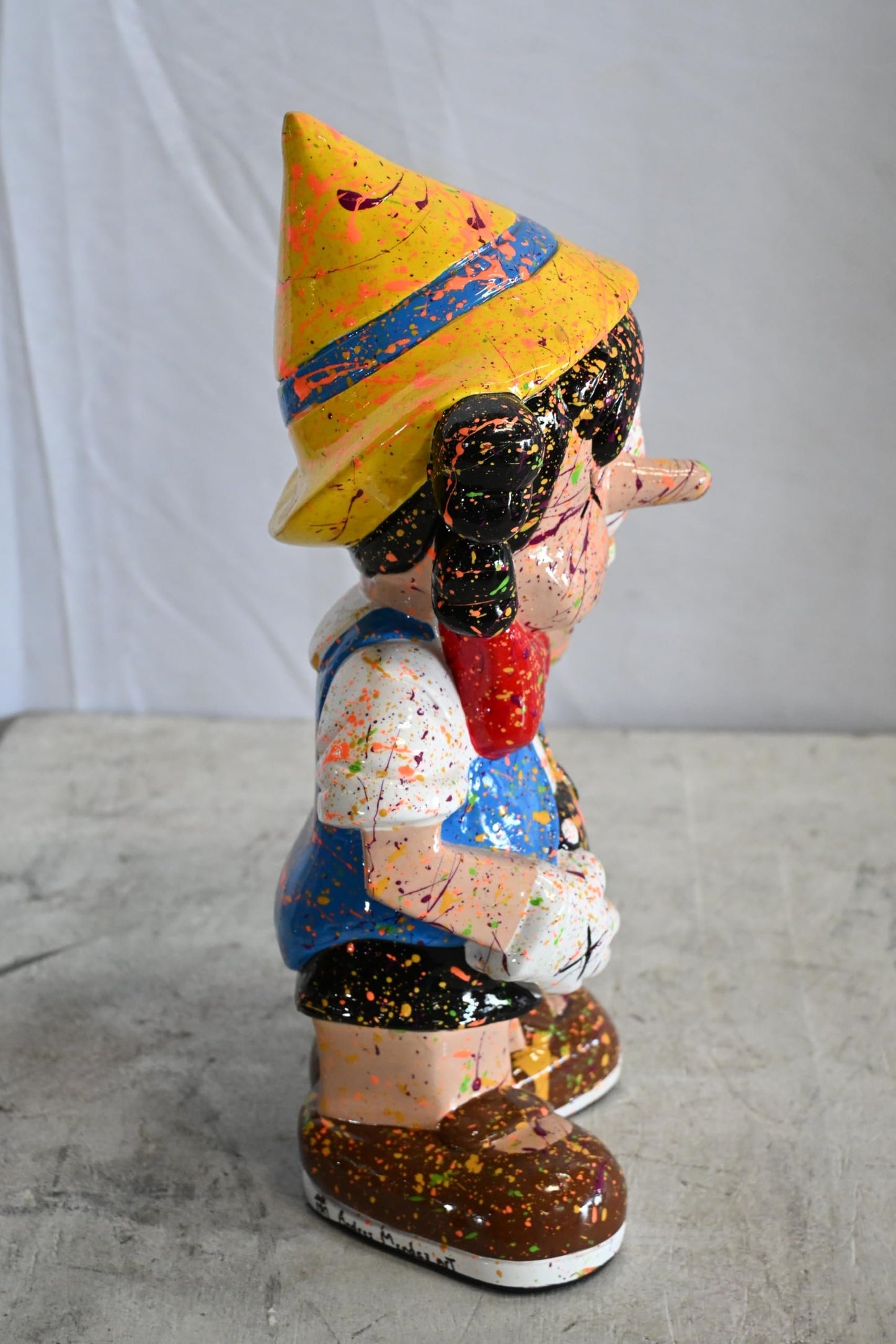 Colorful Pinocchio Ceramic Figurine Statue Andres Mendez 7"x6"x14"H