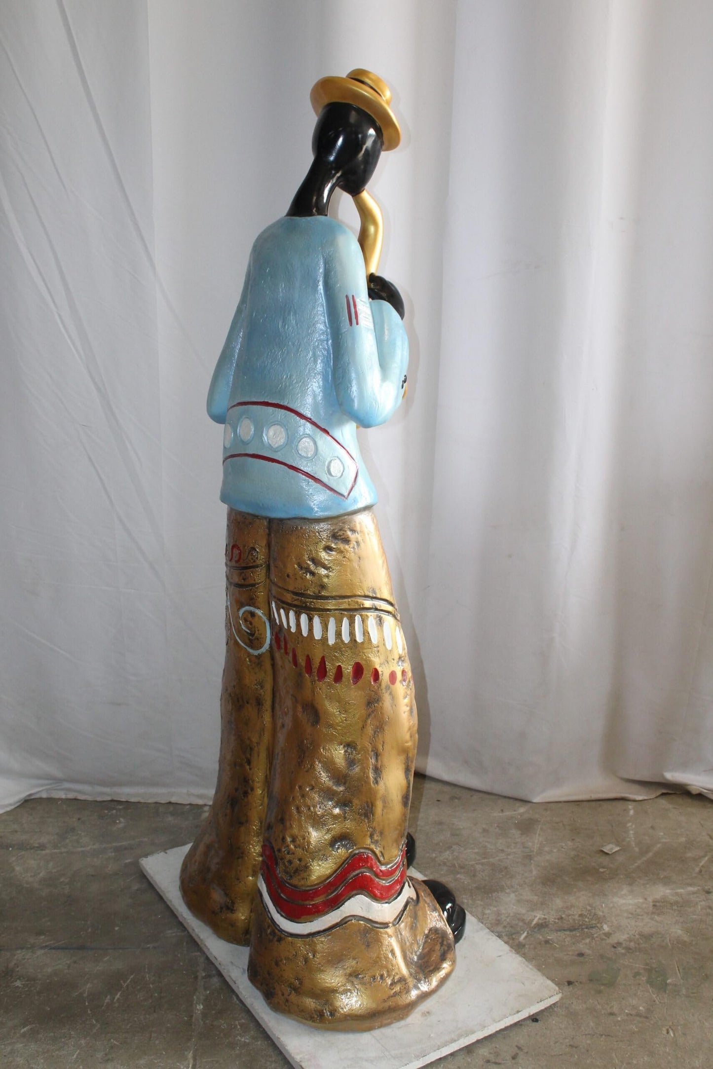 Life Size New Orleans Saxophone Street Musician Resin statue 31" x 23" x 65"H