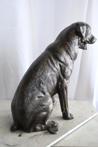 Life Size Sitting Rottweiler Handcrafted Aluminum Dog Statue 30"x14"x30"H