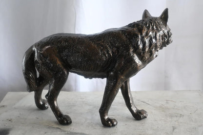 Life Size Prowling Fox Handcrafted Aluminum Garden Decor 42"x14"x34"H