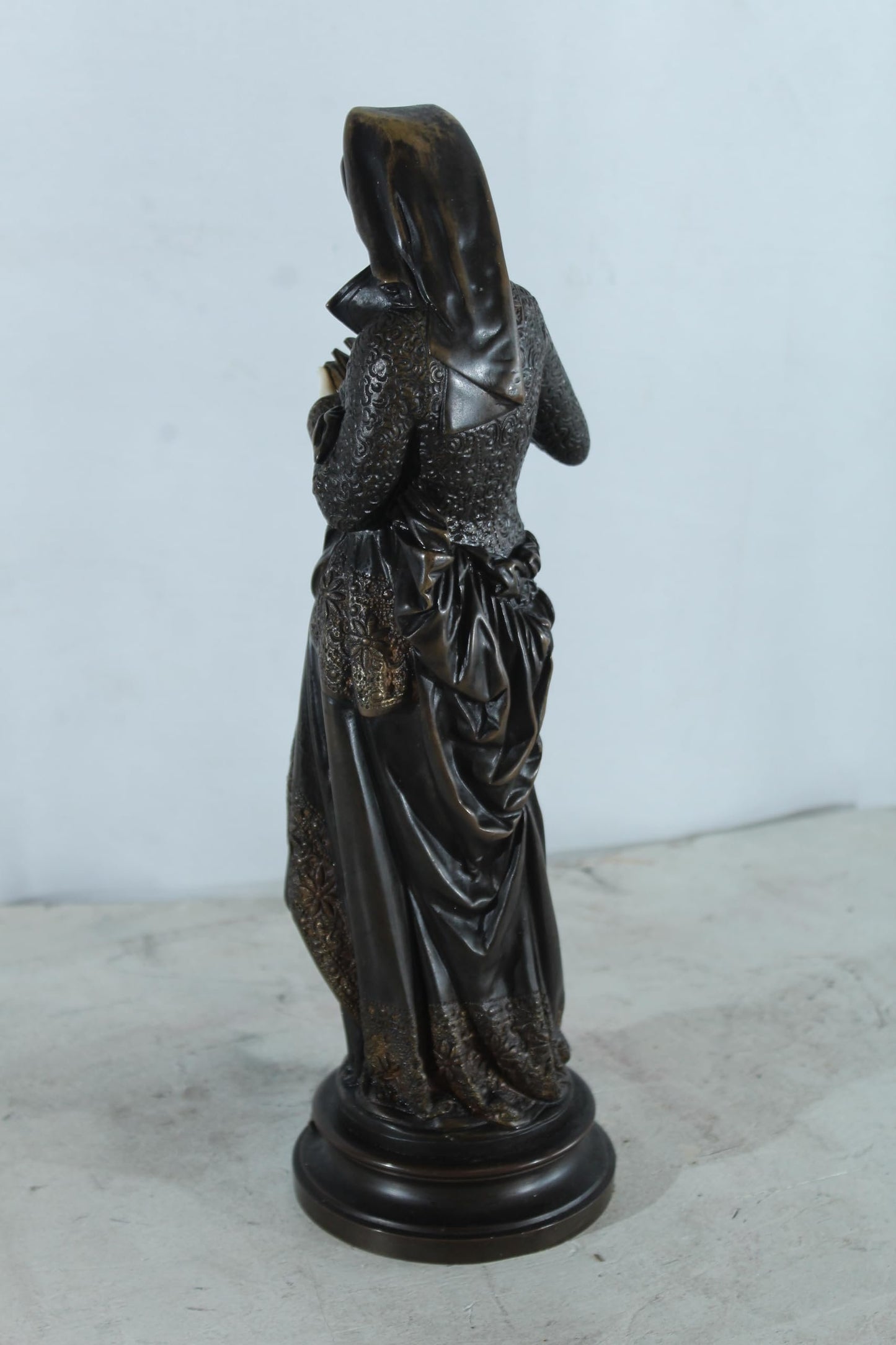 NIFAO Bronze Reading Figure After Carrier Belleuse Liseuse 5"x5"x16"H