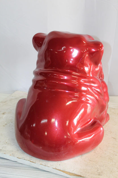 Adorable Red Resin, Fiberglass Statue of a bulldog figurine 19" x 15" x 16"H
