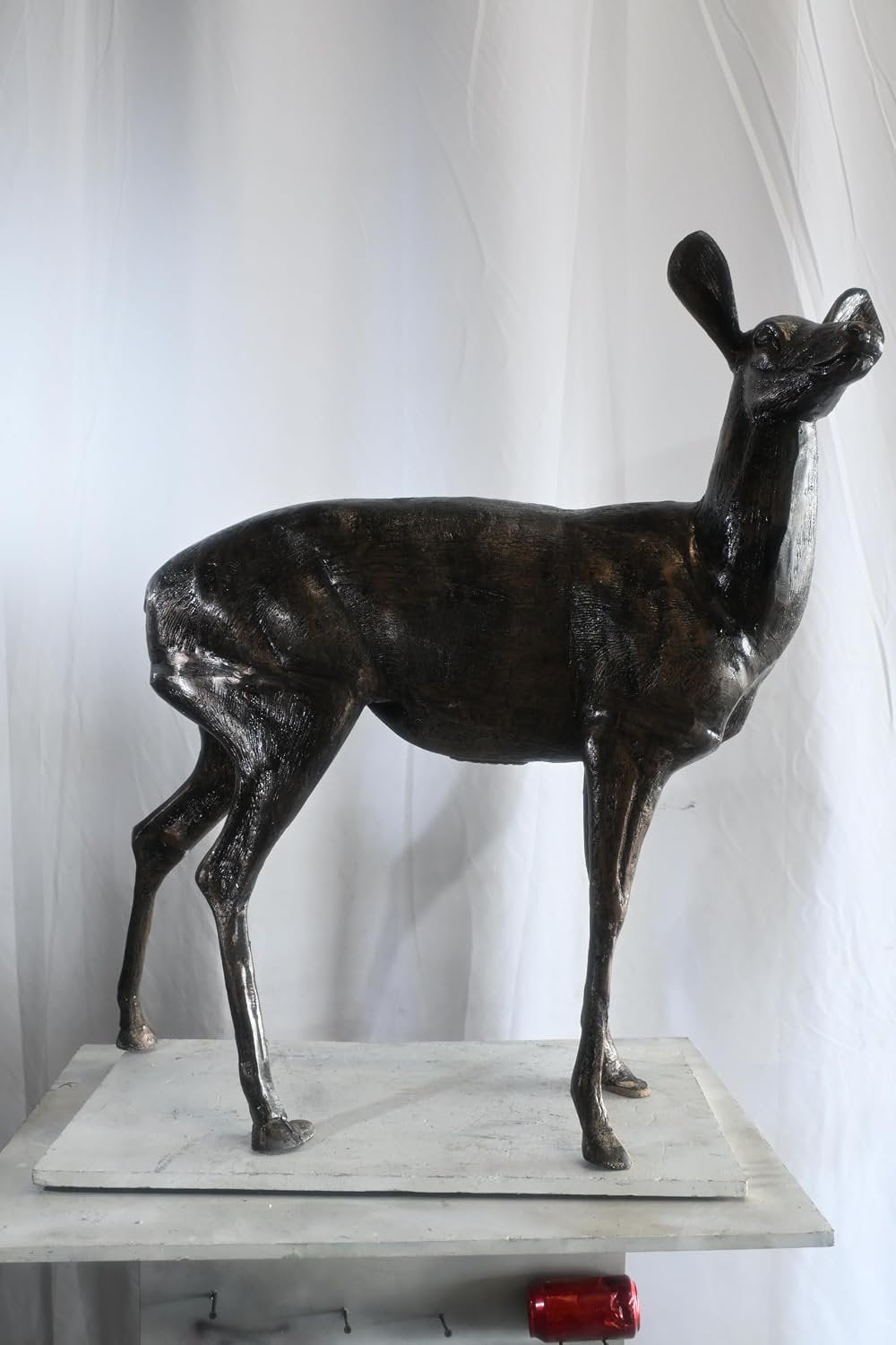Graceful Doe Deer Statue Large Aluminum Garden Sculpture 48"x18"x46"H