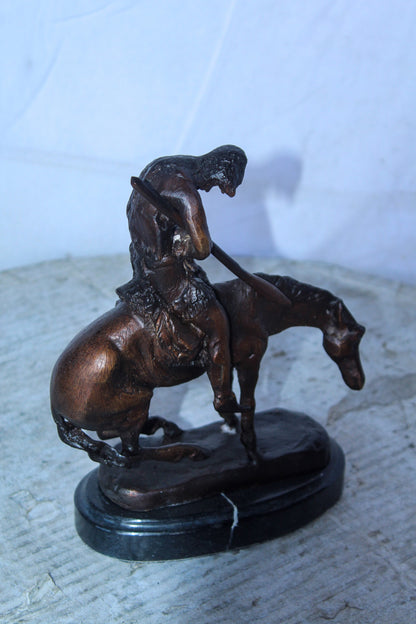 End of The Trail by Remington Bronze Statue Replica, Western Decor 6" x 3" x 9"H