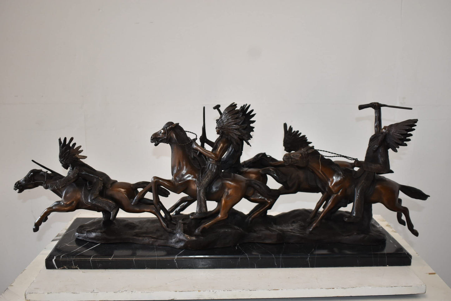 War Party Bronze Statue Replica of Carl Cauba Size: 41" x 12" x 13"H