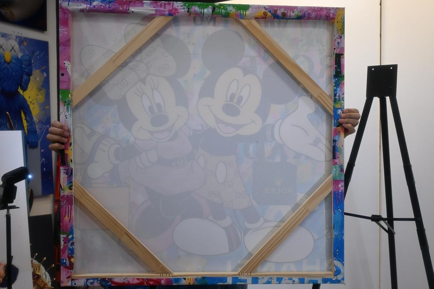 Fashionista Mice Shopping Pop Art Resin Canvas 38"x38"