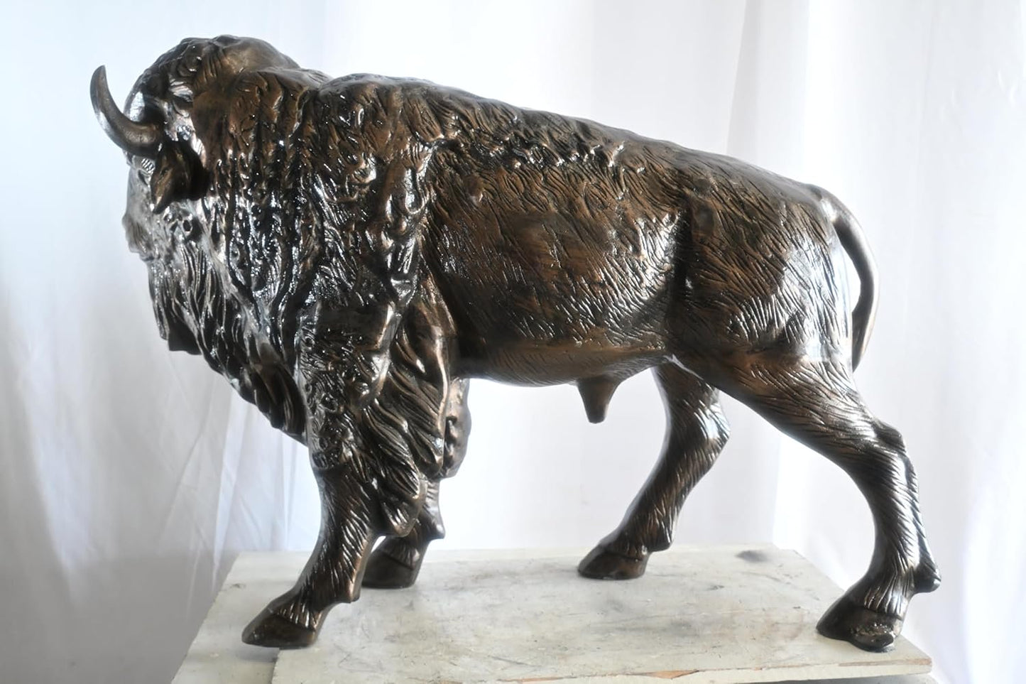 Aluminum American Bison Sculpture Dark Bronze Patina Art 46"x15"x35"H