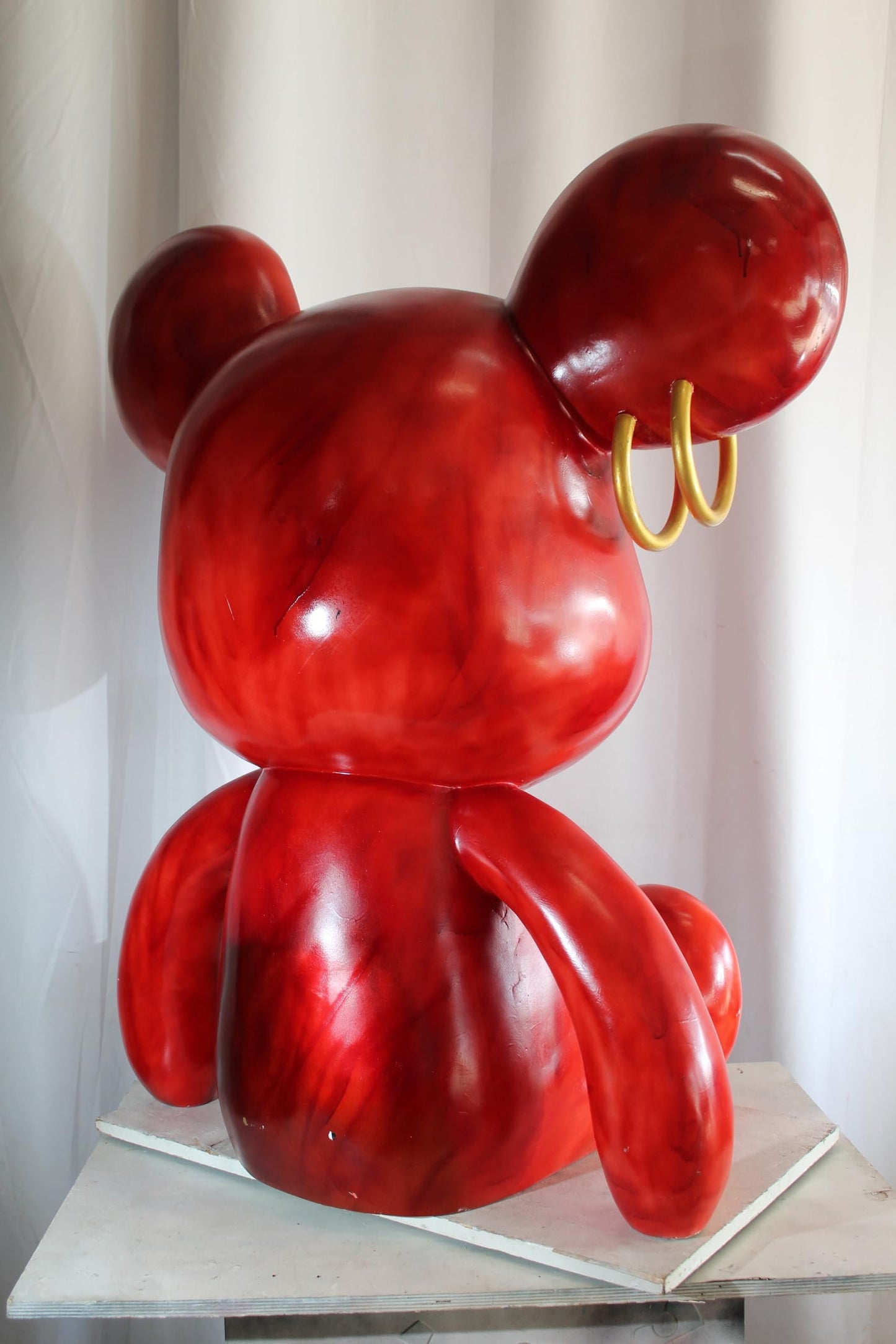 NIFAO Giant Red Mouse Sculpture Pop Art Resin Statement Piece 28"x36"x48"H