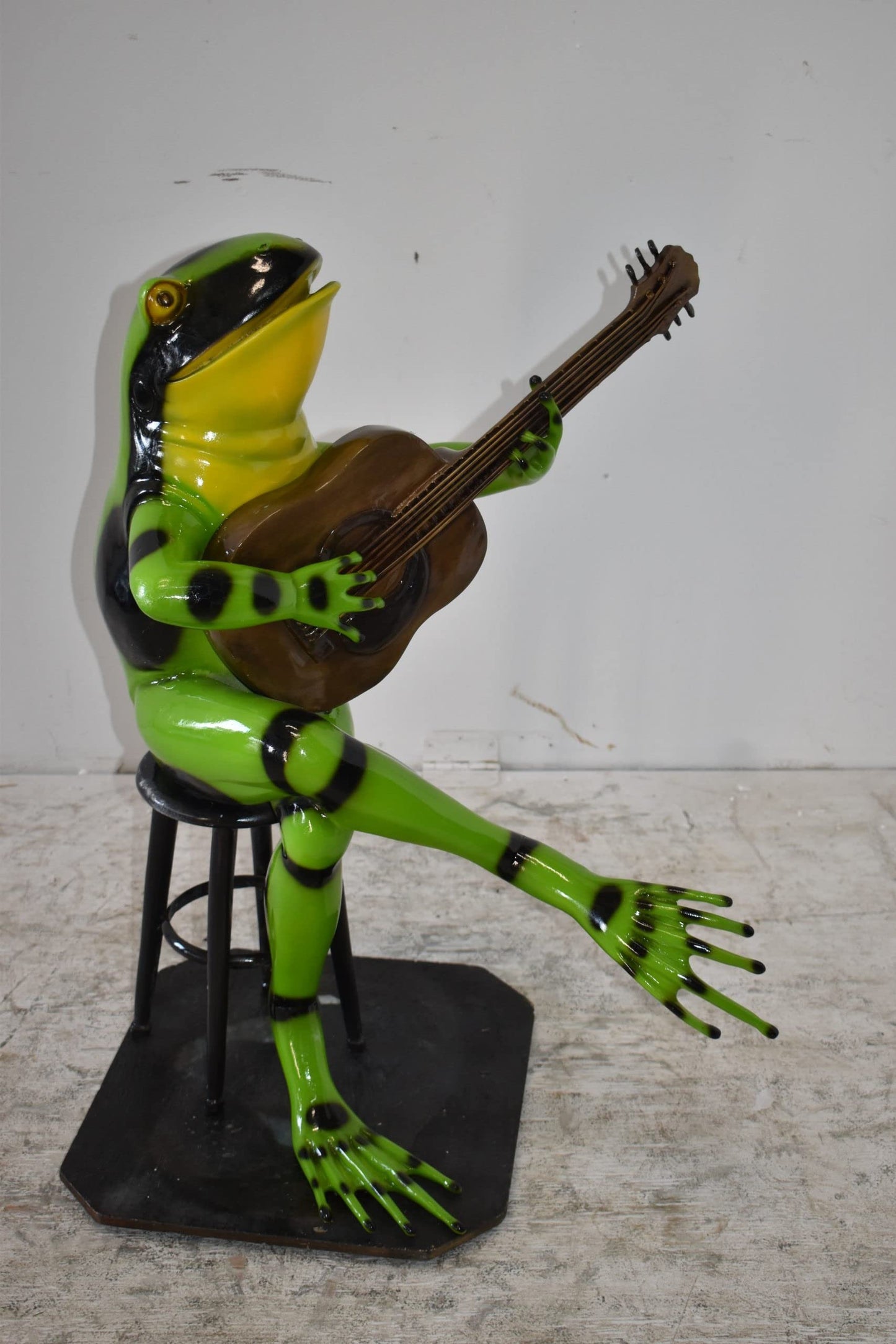Green Frog Playing the Guitar Bronze Statue Size: 23" x 21" x 29"H