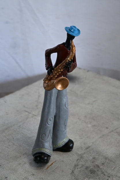 NIFAO Jazz Saxophone Player Resin Figurine Musician Statue 4"x3"x10"H