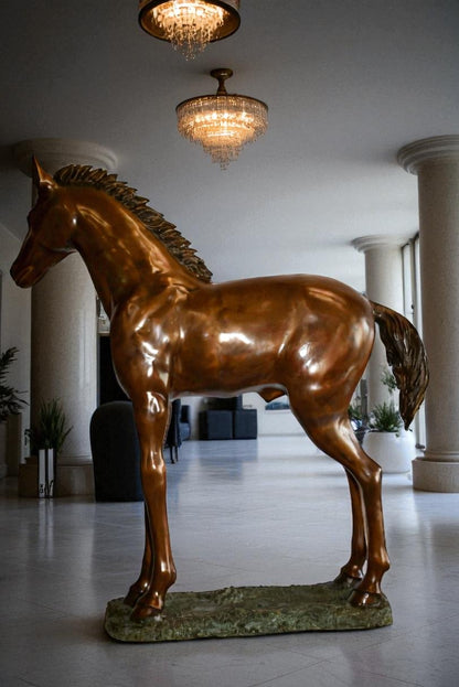 Standing Pony Made of Bronze Statue 47" x 12" x 48"H