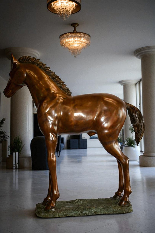Standing Pony Made of Bronze Statue 47" x 12" x 48"H