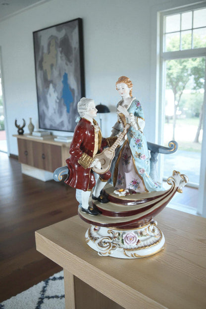 NIFAO Porcelain Courting Couple Figurine 11" x 10" x 16"H