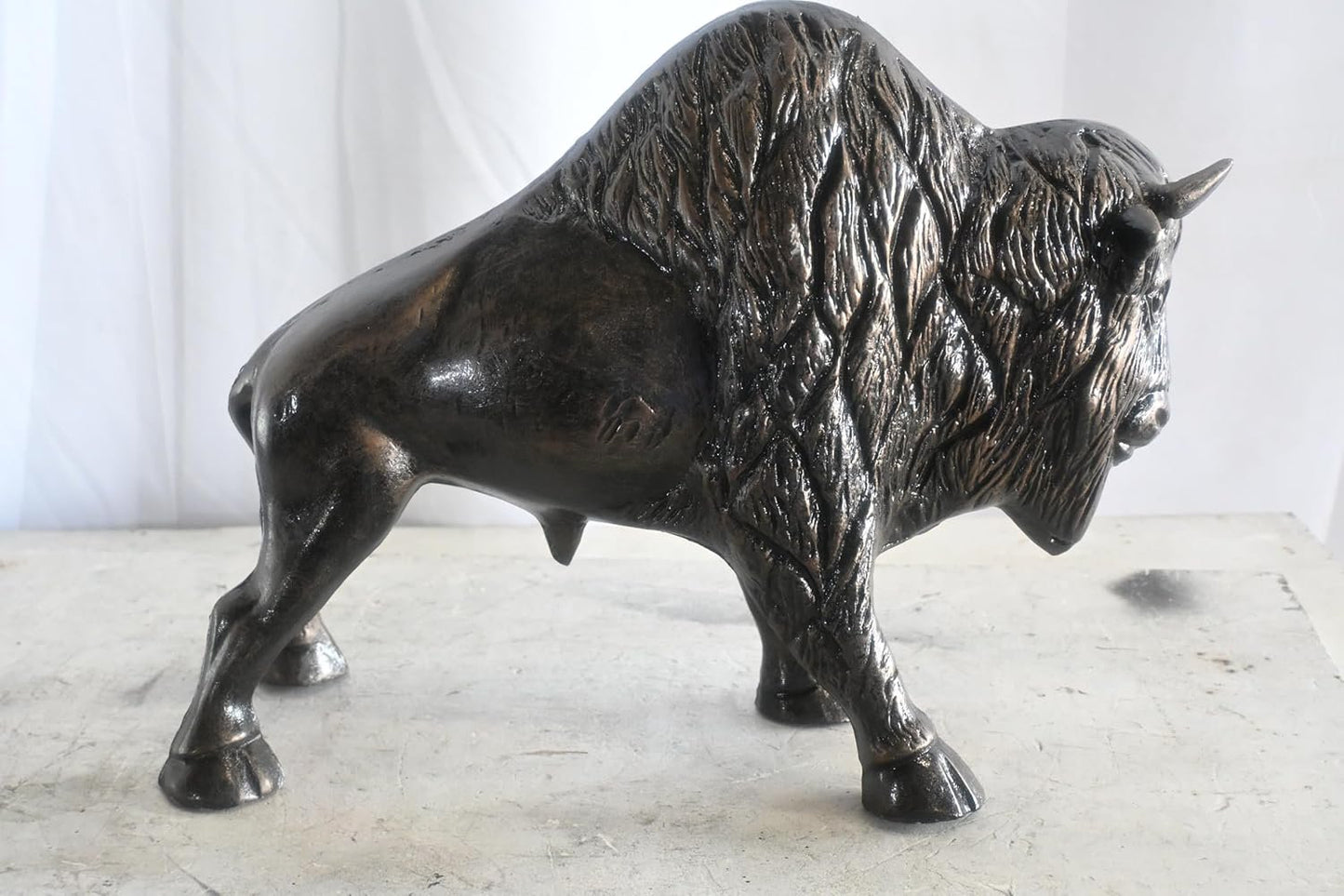 Charging American Bison Buffalo Aluminum Wildlife Statue 23"x8"x16"H
