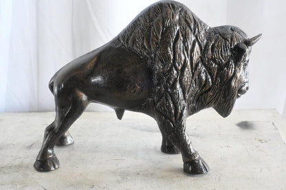 Charging American Bison Buffalo Aluminum Wildlife Statue 23"x8"x16"H