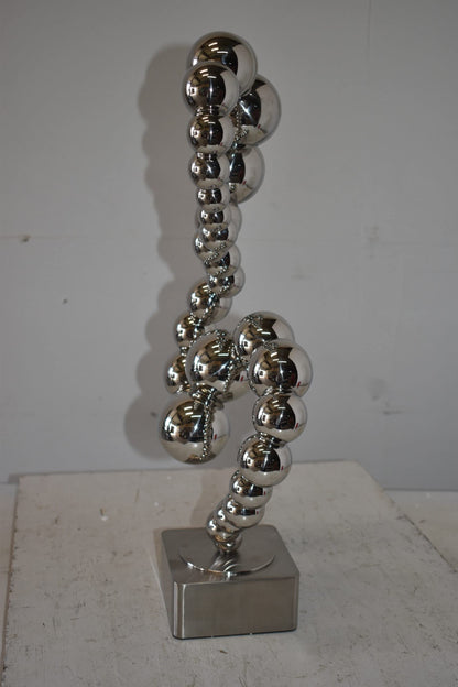 Modern Art Abstract Made of Shiny Metal Chrome Balls Size: 10" x 7" x 24"H