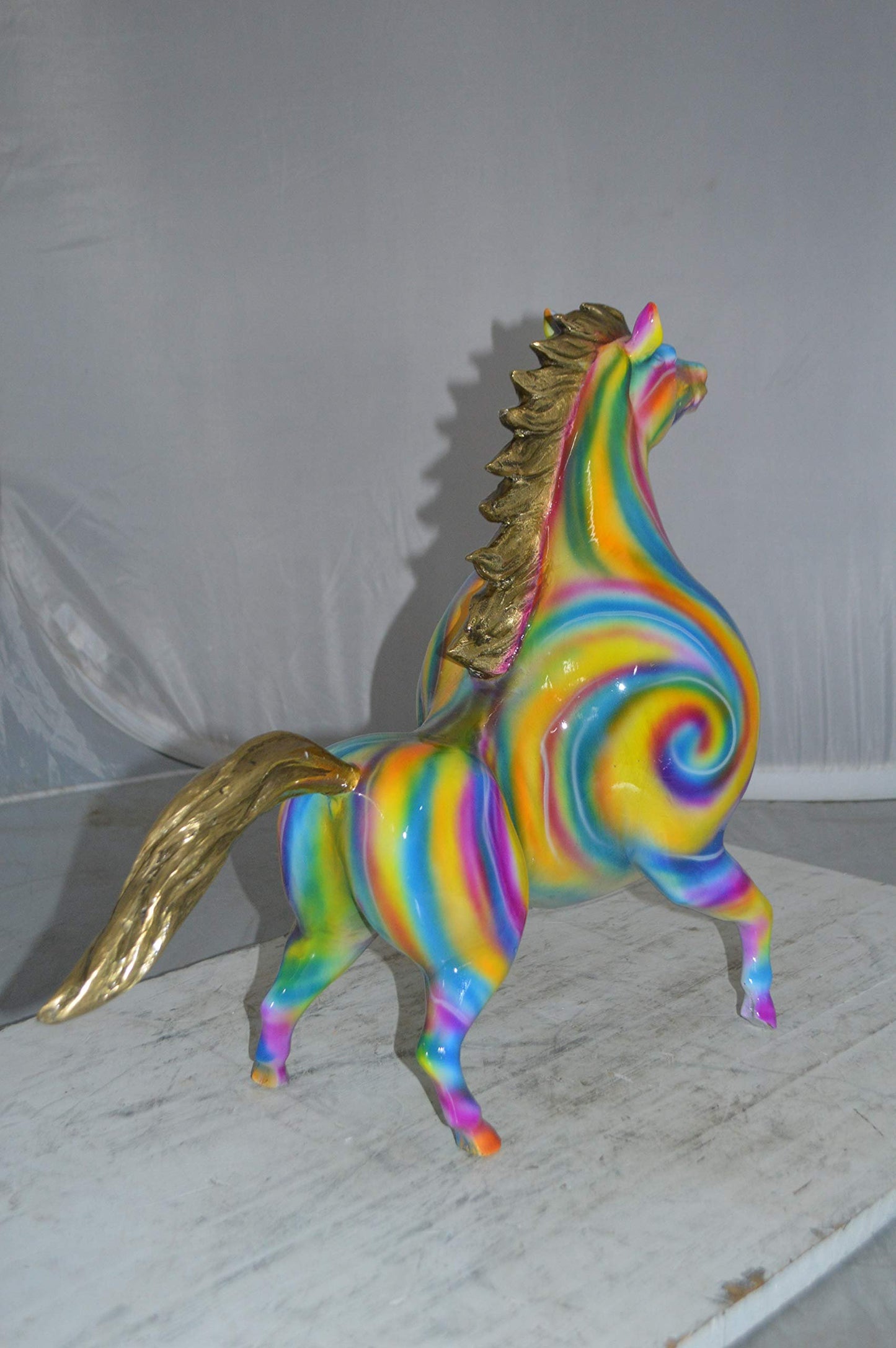 Modern Horse Bronze Statue -  Size: 19"L x 9"W x 19"H.
