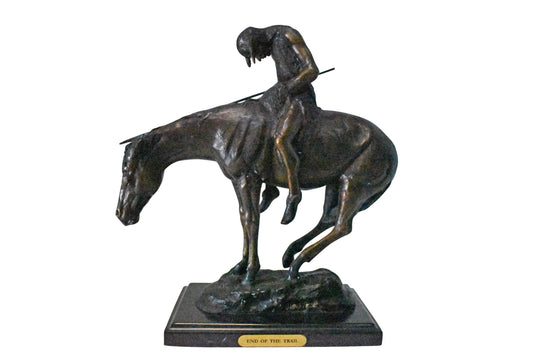 James Fraser Replica End of the Trail Bronze Statue - Size: 15"L x 6"W x 15"H.