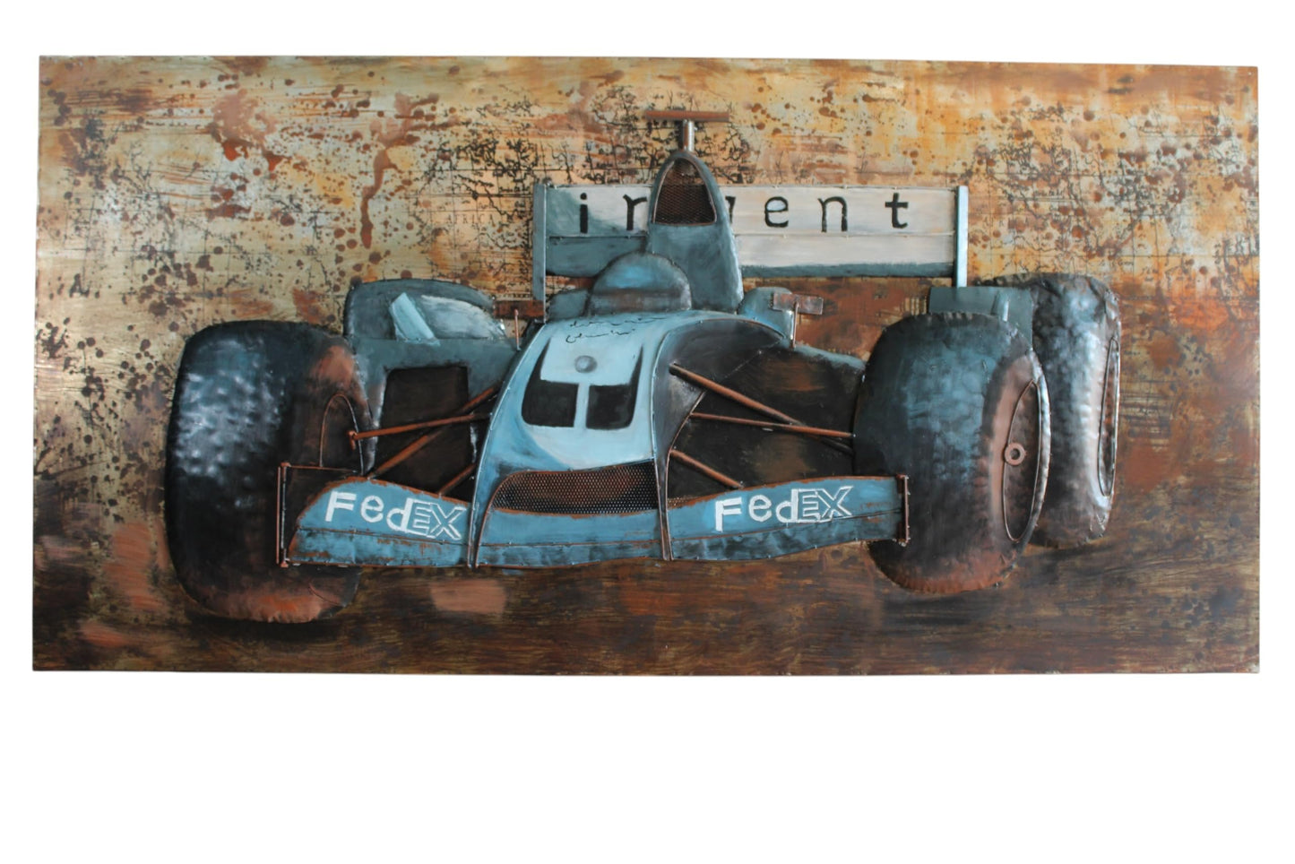 NIFAO 3D Formula 1 Racing Car Wall Art FedEx Early 2000s Inspired 79" x 2" x 40"H