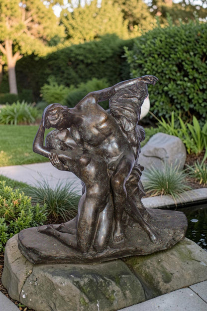 The Kiss or Eternal Springtime Bronze Statue, Rodin Replica 49" x 20" x 44"H