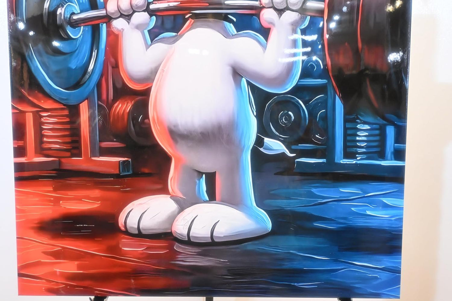 Snoopy Weightlifting Gym Pop Art Resin Canvas 40"x60"