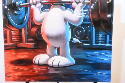 Snoopy Weightlifting Gym Pop Art Resin Canvas 40"x60"