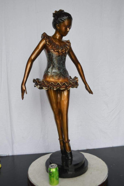 Ballet Dancer on Tippy Toes Bronze Statue -  Size: 25"L x 14"W x 47"H.